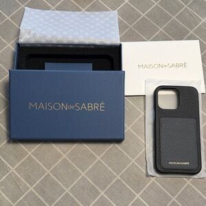 Maison de Sabré Black Phone Case unused iPhone 15 Pro Max with card pocket